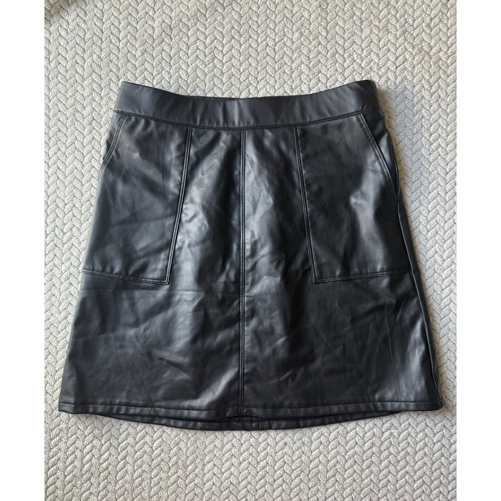 Maurice's Women's Size 4 Faux Leather A Line Mini Skirt Black